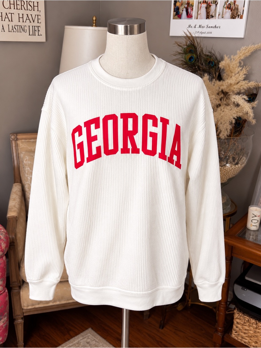 Pressbox Oversized Georgia Waffle Knit Sweatshirt Women’s XL Thumbholes